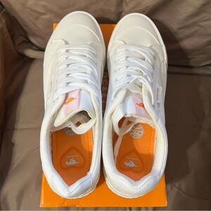 Rocket Dog Cheeryce Canvas White Sneakers with Orange Accents